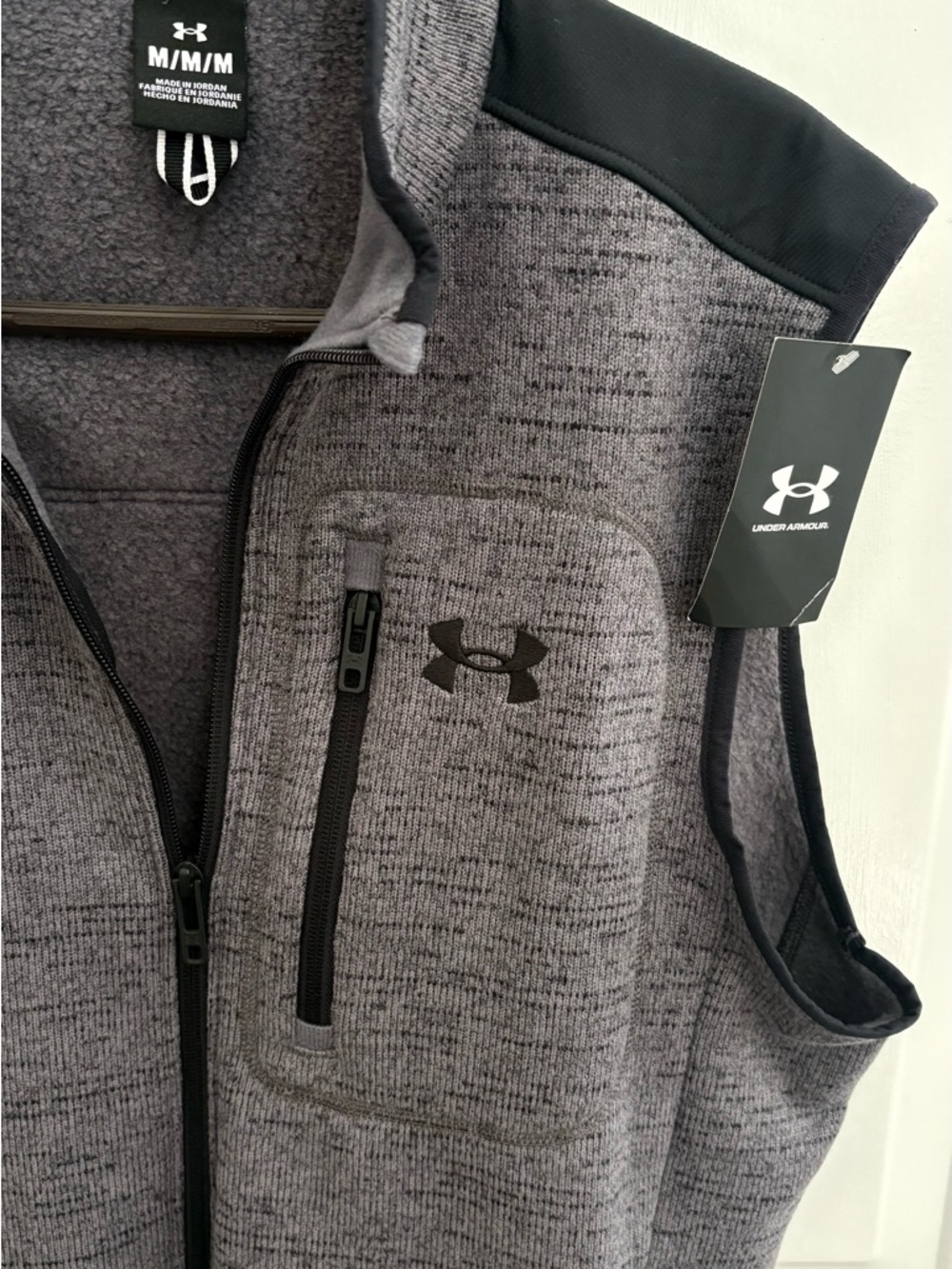 Under Armour Gray Heather Full-Zip Vest with Black Accents